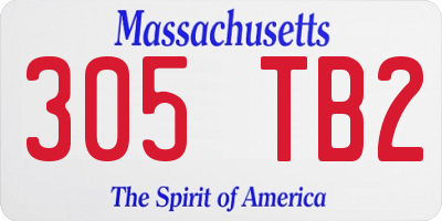 MA license plate 305TB2