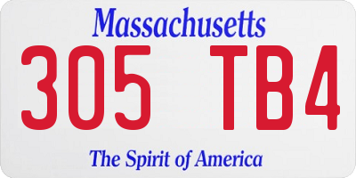 MA license plate 305TB4