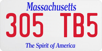 MA license plate 305TB5