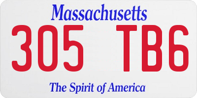 MA license plate 305TB6
