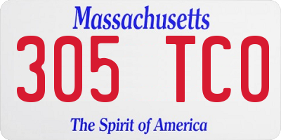 MA license plate 305TC0