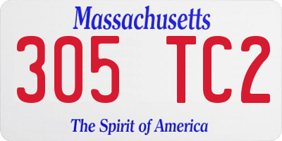 MA license plate 305TC2