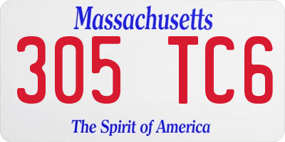MA license plate 305TC6