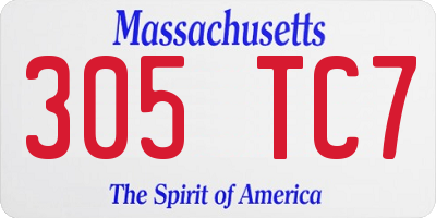 MA license plate 305TC7