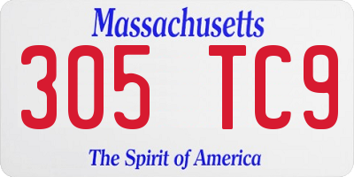 MA license plate 305TC9