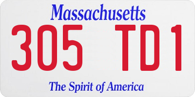 MA license plate 305TD1
