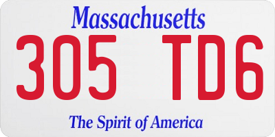 MA license plate 305TD6