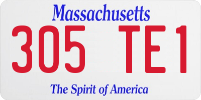MA license plate 305TE1