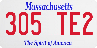 MA license plate 305TE2