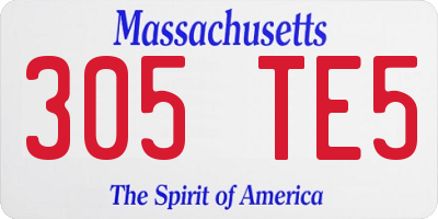 MA license plate 305TE5