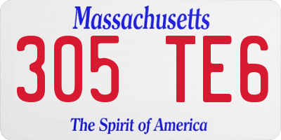 MA license plate 305TE6