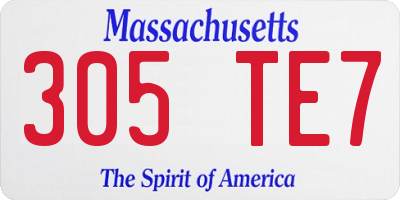 MA license plate 305TE7