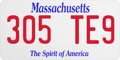 MA license plate 305TE9