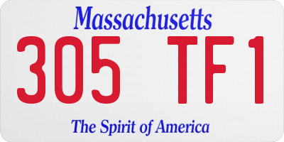 MA license plate 305TF1
