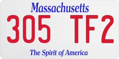 MA license plate 305TF2
