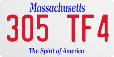 MA license plate 305TF4