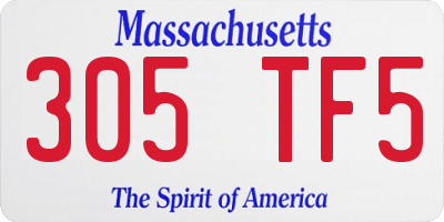 MA license plate 305TF5