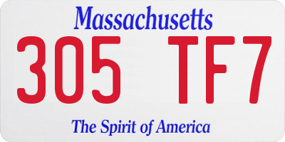 MA license plate 305TF7