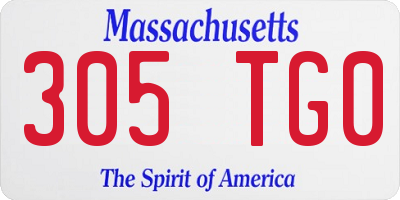 MA license plate 305TG0