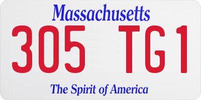 MA license plate 305TG1