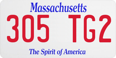 MA license plate 305TG2