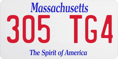 MA license plate 305TG4