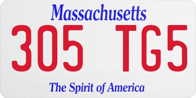 MA license plate 305TG5