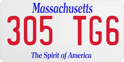 MA license plate 305TG6
