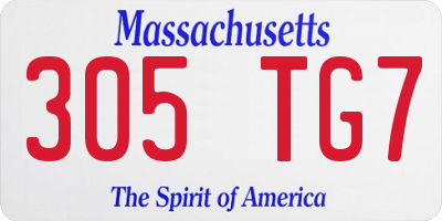 MA license plate 305TG7