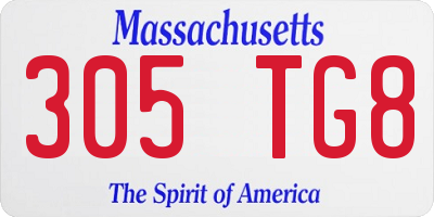 MA license plate 305TG8