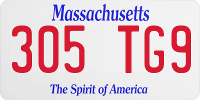 MA license plate 305TG9