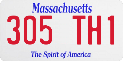 MA license plate 305TH1