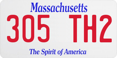 MA license plate 305TH2