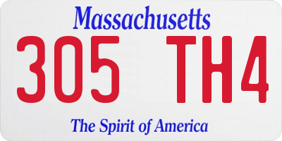 MA license plate 305TH4