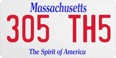 MA license plate 305TH5