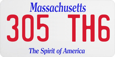 MA license plate 305TH6