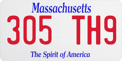 MA license plate 305TH9