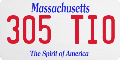 MA license plate 305TI0