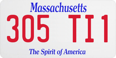 MA license plate 305TI1