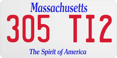 MA license plate 305TI2