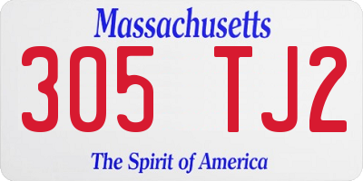 MA license plate 305TJ2