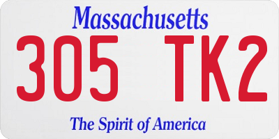 MA license plate 305TK2
