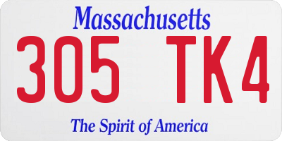 MA license plate 305TK4