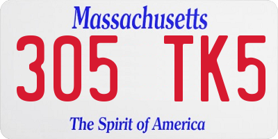 MA license plate 305TK5