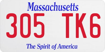 MA license plate 305TK6