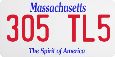 MA license plate 305TL5