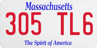 MA license plate 305TL6