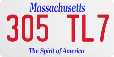 MA license plate 305TL7