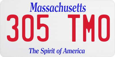 MA license plate 305TM0