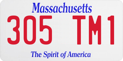 MA license plate 305TM1